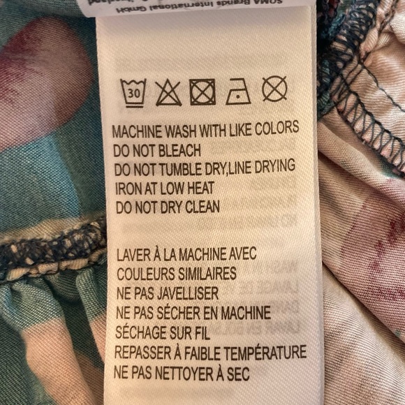 NEW FARM Rio Seashell Tapestry Teal Long Sleeve Mini Dress Floral Beaded Size M - Picture 16 of 16